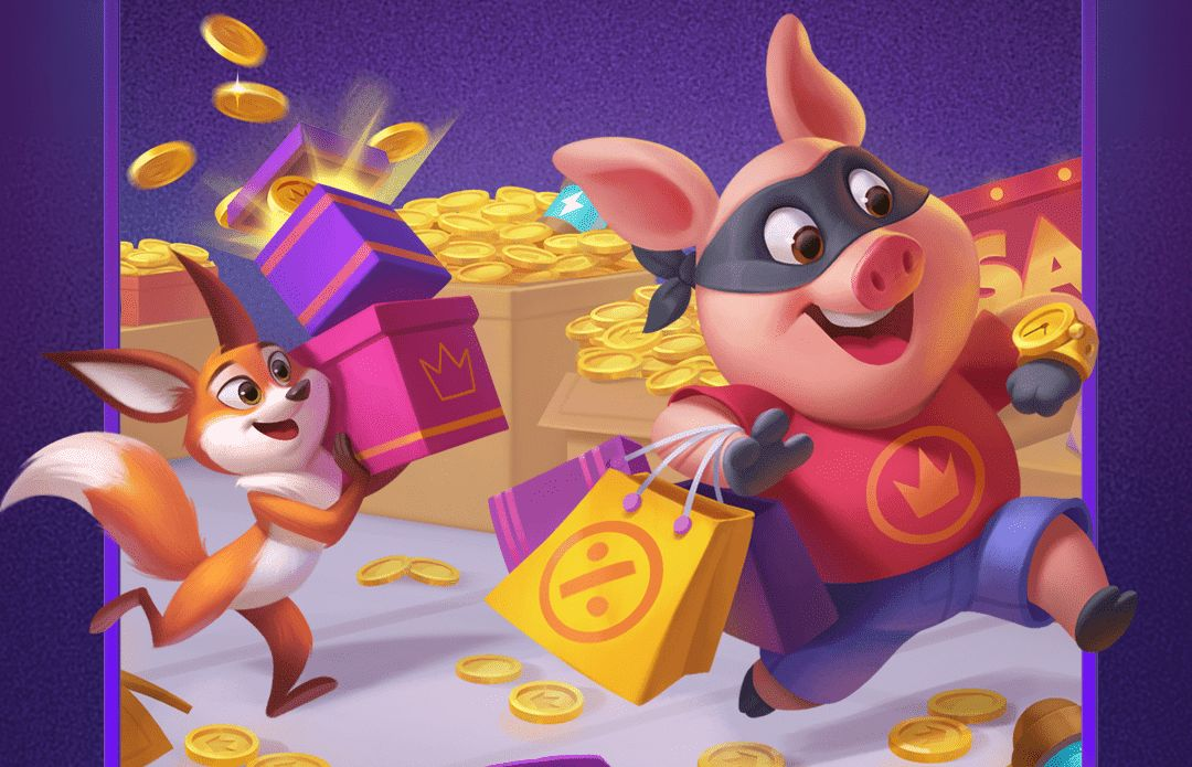 Game characters with coins and treasures